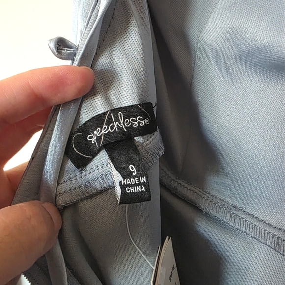 Speechless Satin Lace Up Short Fit & Flare Dress Lightweight Solid Sleeveless‎ 9 - Picture 6 of 7